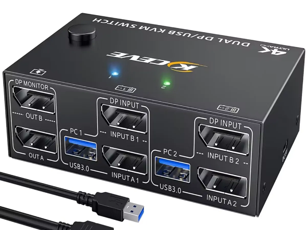 kvm para ordenadores de dos monitores