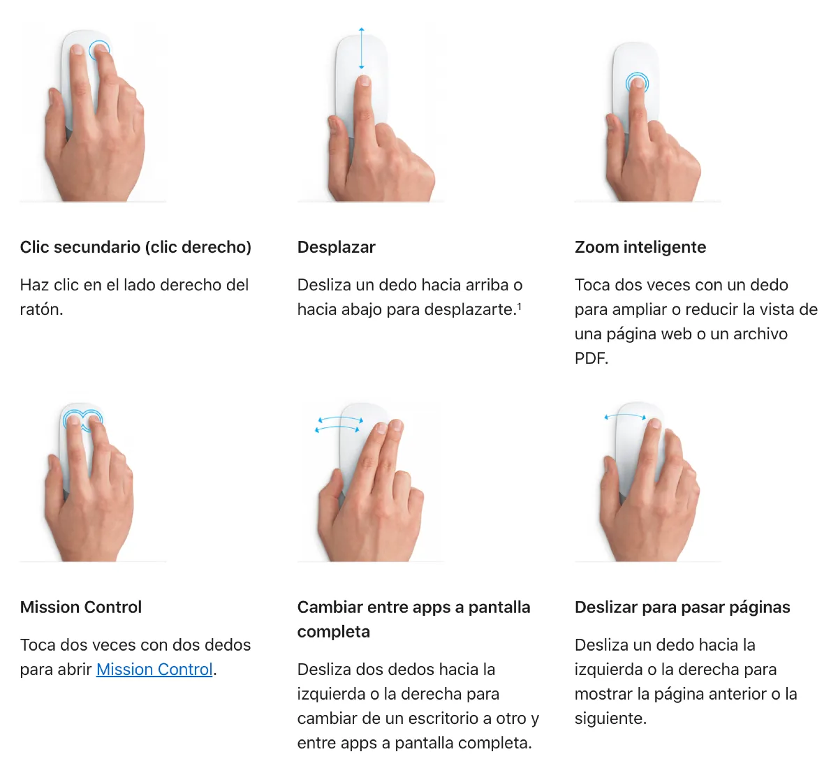 Movimientos de apple magic mouse