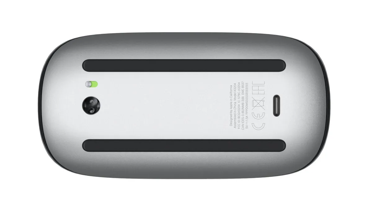 bandas deslizantes del magic mouse de apple, puerto de carga y usb tipo c de carga